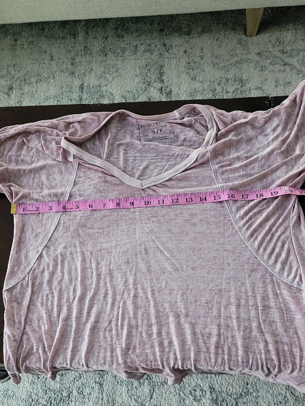 We The Free Mauve Washed V-Neck Short Sleeve Tee - Picture 7 of 8